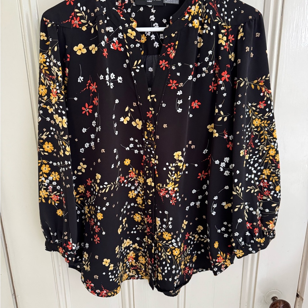 Karl Lagerfeld Black and Floral Blouse